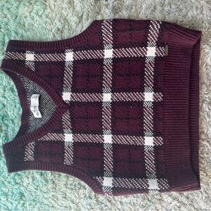 Hollister Plaid Knit Sweater Vest